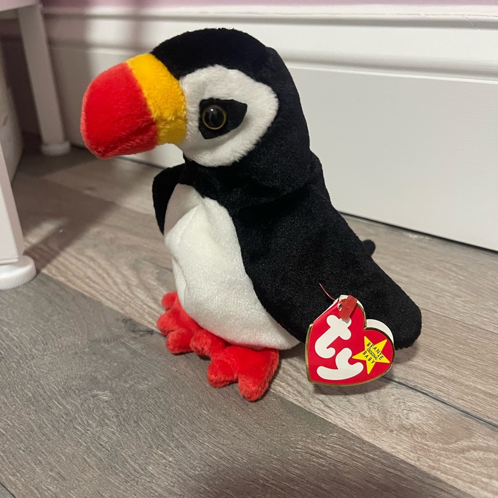 Ty Beanie Baby Puffer Plush with Red, Yellow, and Black